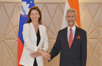 Srečanje zunanjih ministrov Indije in Slovenije ob Raisina Dialogue 2023 v New Delhiju